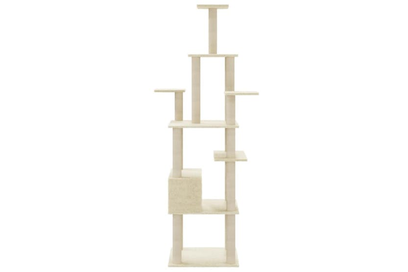 Cat Tree With Sisal Scratching Posts Cream 183 Cm Cat Tree With Sisal Scratching Posts Cream 183 Cm