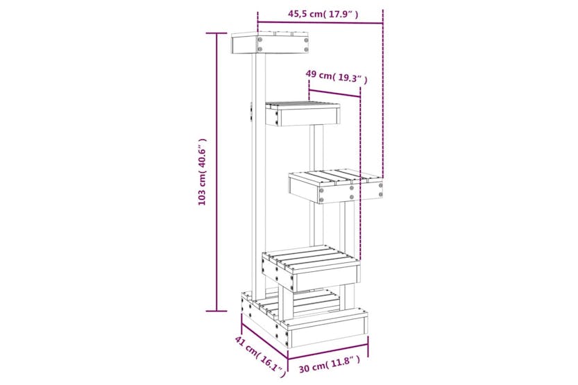 Cat Tree White 455x49x103 Cm Solid Wood Pine Cat Tree White 455x49x103 Cm Solid Wood Pine