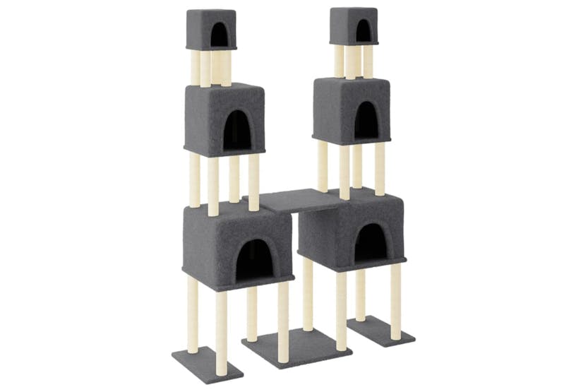 Cat Tree With Sisal Scratching Posts Dark Grey 199 Cm Cat Tree With Sisal Scratching Posts Dark Grey 199 Cm