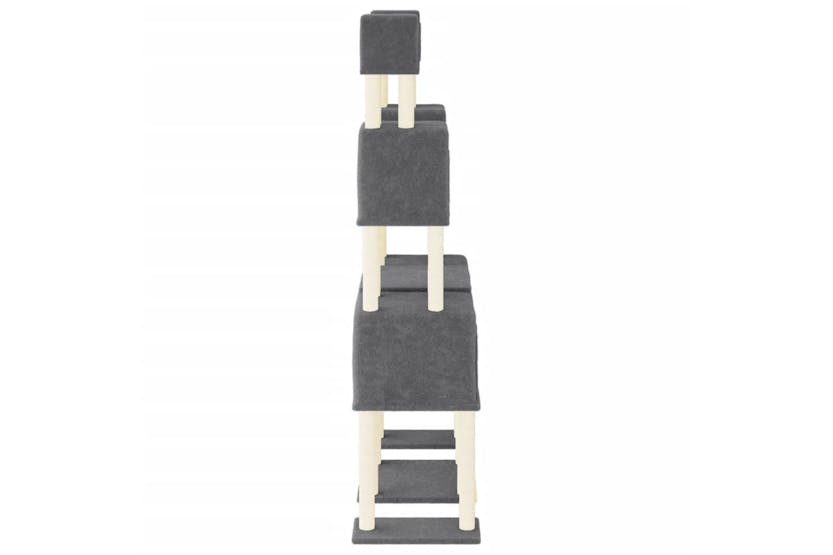 Cat Tree With Sisal Scratching Posts Dark Grey 199 Cm Cat Tree With Sisal Scratching Posts Dark Grey 199 Cm