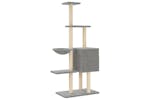 Cat Tree With Sisal Scratching Posts Light Grey 145 Cm Cat Tree With Sisal Scratching Posts Light Grey 145 Cm
