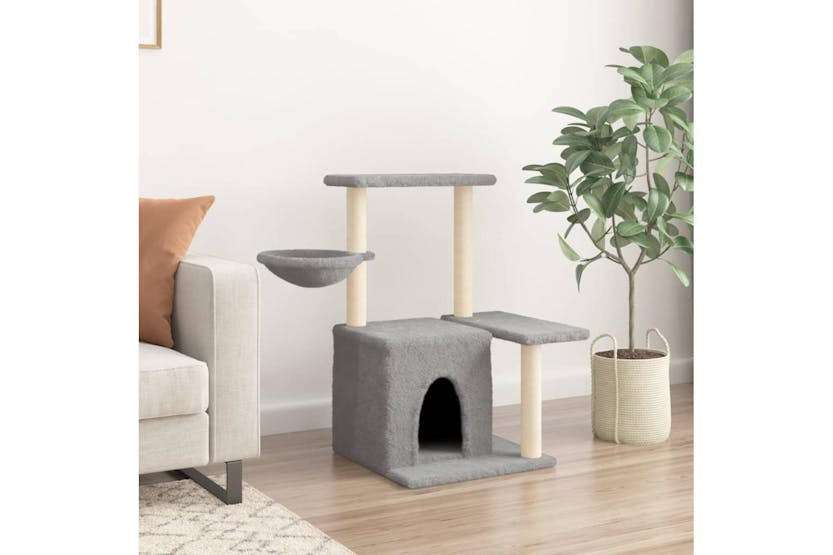 Cat Tree With Sisal Scratching Posts Light Grey 83 Cm Cat Tree With Sisal Scratching Posts Light Grey 83 Cm