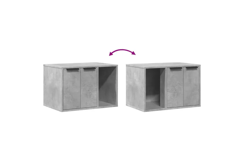 Cat Litter Box Enclosure Concrete Grey 60x40x40 Cm Engineered Wood Cat Litter Box Enclosure Concrete Grey 60x40x40 Cm Engineered Wood