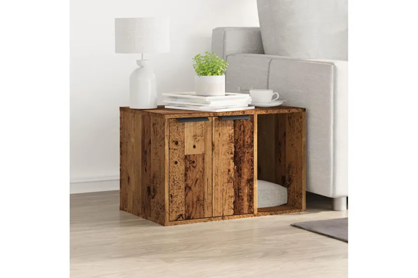 Cat Litter Box Enclosure Old Wood 60x40x40 Cm Engineered Wood Cat Litter Box Enclosure Old Wood 60x40x40 Cm Engineered Wood