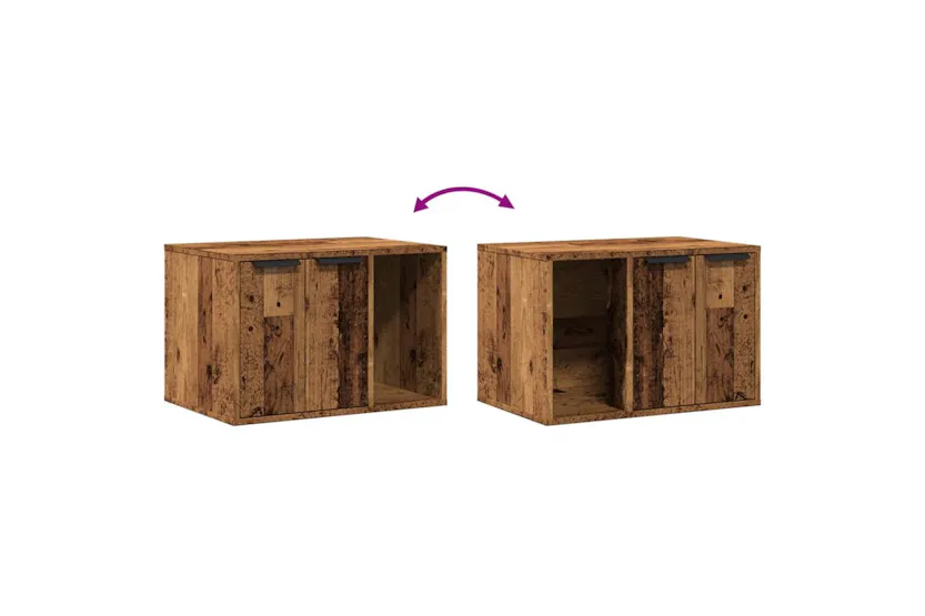 Cat Litter Box Enclosure Old Wood 60x40x40 Cm Engineered Wood Cat Litter Box Enclosure Old Wood 60x40x40 Cm Engineered Wood