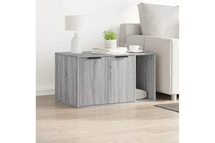 Cat Litter Box Enclosure Grey Sonoma 80x50x45 Cm Engineered Wood Cat Litter Box Enclosure Grey Sonoma 80x50x45 Cm Engineered Wood