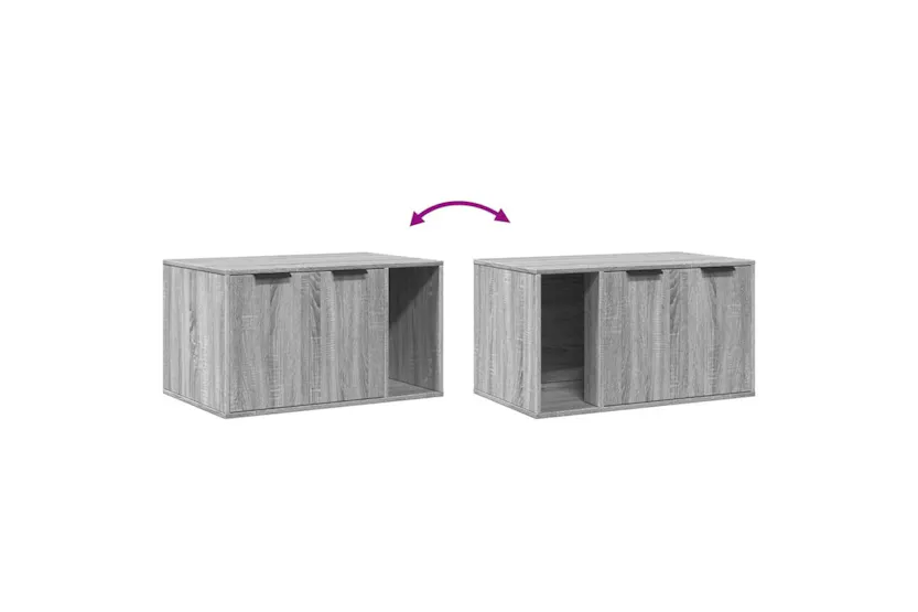 Cat Litter Box Enclosure Grey Sonoma 80x50x45 Cm Engineered Wood Cat Litter Box Enclosure Grey Sonoma 80x50x45 Cm Engineered Wood