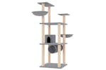 Cat Tree With Sisal Scratching Posts Light Grey 141 Cm Cat Tree With Sisal Scratching Posts Light Grey 141 Cm