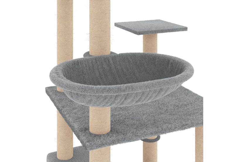 Cat Tree With Sisal Scratching Posts Light Grey 141 Cm Cat Tree With Sisal Scratching Posts Light Grey 141 Cm