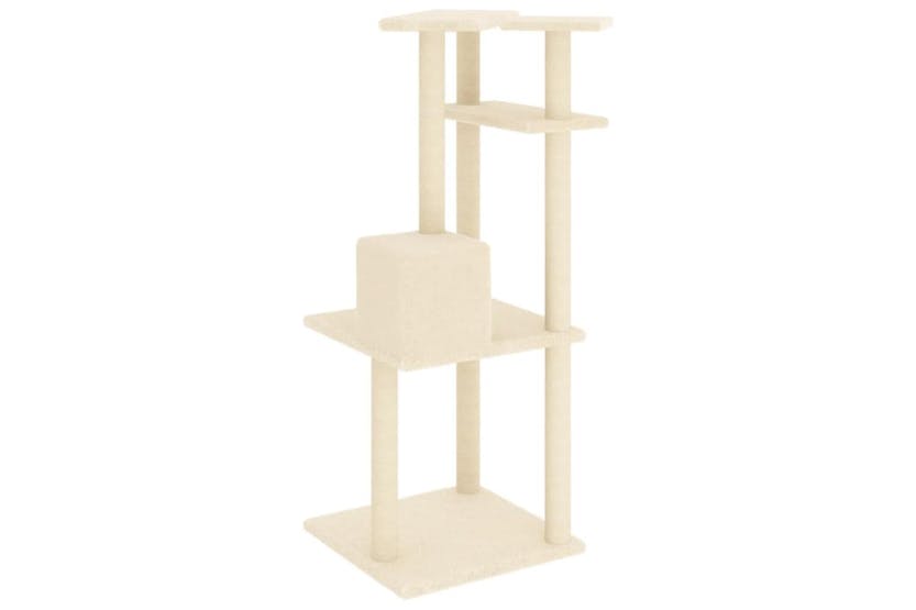 Cat Tree With Sisal Scratching Posts Cream 123 Cm Cat Tree With Sisal Scratching Posts Cream 123 Cm