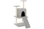 Cat Tree With Sisal Scratching Posts Light Grey 110 Cm Cat Tree With Sisal Scratching Posts Light Grey 110 Cm
