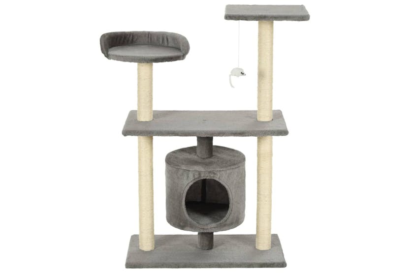 Cat Tree With Sisal Scratching Posts 95 Cm Grey Cat Tree With Sisal Scratching Posts 95 Cm Grey