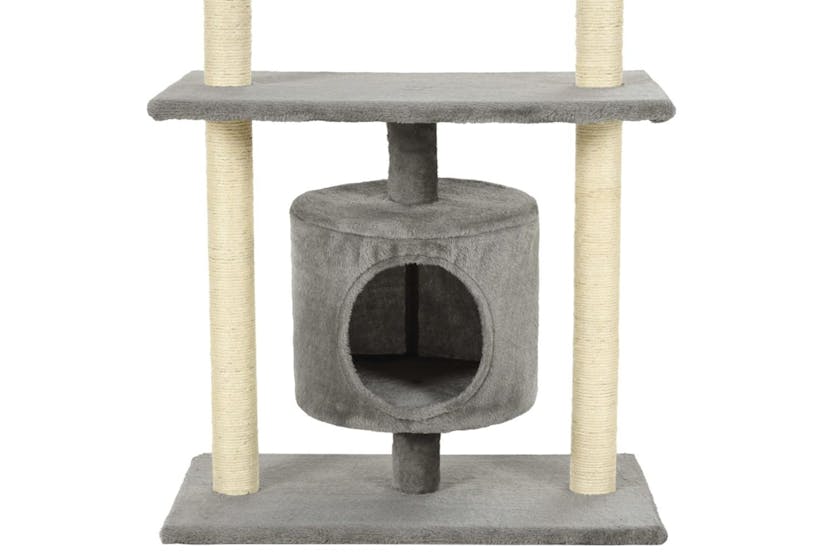 Cat Tree With Sisal Scratching Posts 95 Cm Grey Cat Tree With Sisal Scratching Posts 95 Cm Grey