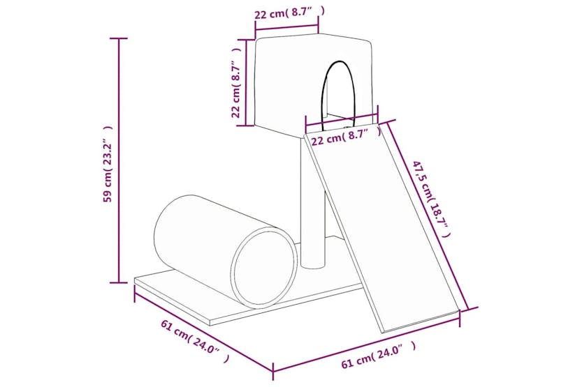 Cat Tree With Sisal Scratching Post Cream 59 Cm Cat Tree With Sisal Scratching Post Cream 59 Cm