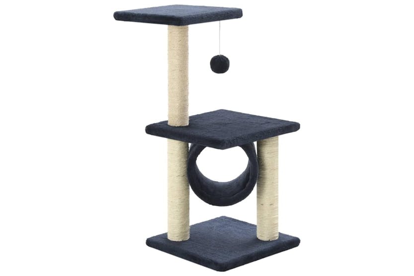 Cat Tree With Sisal Scratching Posts 65 Cm Dark Blue Cat Tree With Sisal Scratching Posts 65 Cm Dark Blue