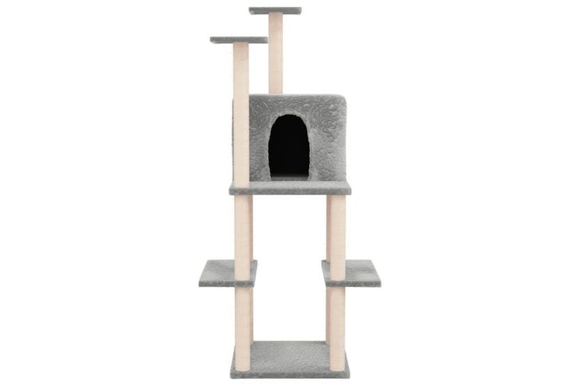 Cat Tree With Sisal Scratching Posts Light Grey 1445 Cm Cat Tree With Sisal Scratching Posts Light Grey 1445 Cm