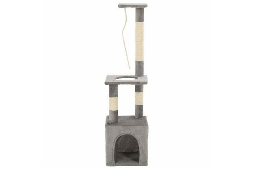 Cat Tree With Sisal Scratching Posts 109 Cm Grey Cat Tree With Sisal Scratching Posts 109 Cm Grey