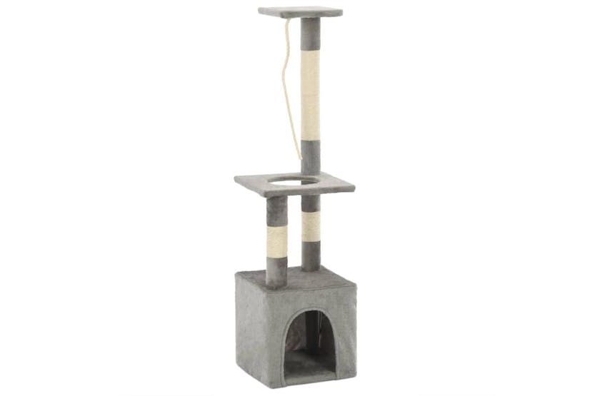 Cat Tree With Sisal Scratching Posts 109 Cm Grey Cat Tree With Sisal Scratching Posts 109 Cm Grey