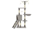 Cat Tree With Sisal Scratching Posts 138 Cm Grey Cat Tree With Sisal Scratching Posts 138 Cm Grey