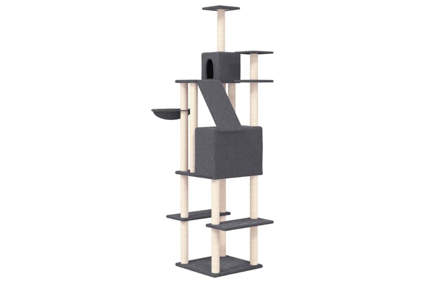 Cat Tree With Sisal Scratching Posts Dark Grey 201 Cm Cat Tree With Sisal Scratching Posts Dark Grey 201 Cm