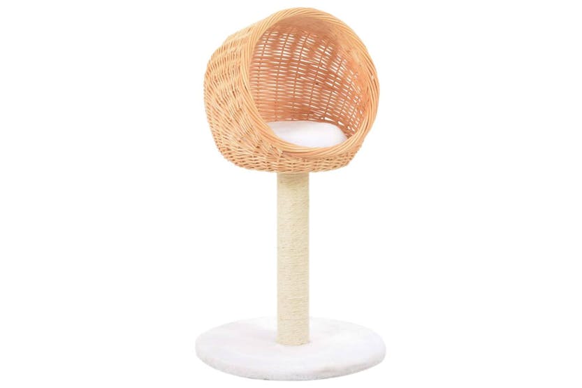 Cat Tree With Sisal Scratching Post Natural Willow Wood Cat Tree With Sisal Scratching Post Natural Willow Wood