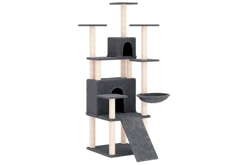 Cat Tree With Sisal Scratching Posts Dark Grey 154 Cm Cat Tree With Sisal Scratching Posts Dark Grey 154 Cm