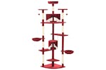 Cat Tree With Sisal Scratching Posts 203 Cm Red And White Cat Tree With Sisal Scratching Posts 203 Cm Red And White