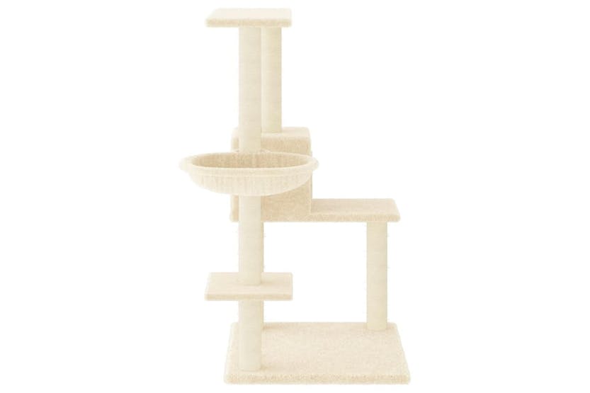 Cat Tree With Sisal Scratching Posts Cream 95 Cm Cat Tree With Sisal Scratching Posts Cream 95 Cm
