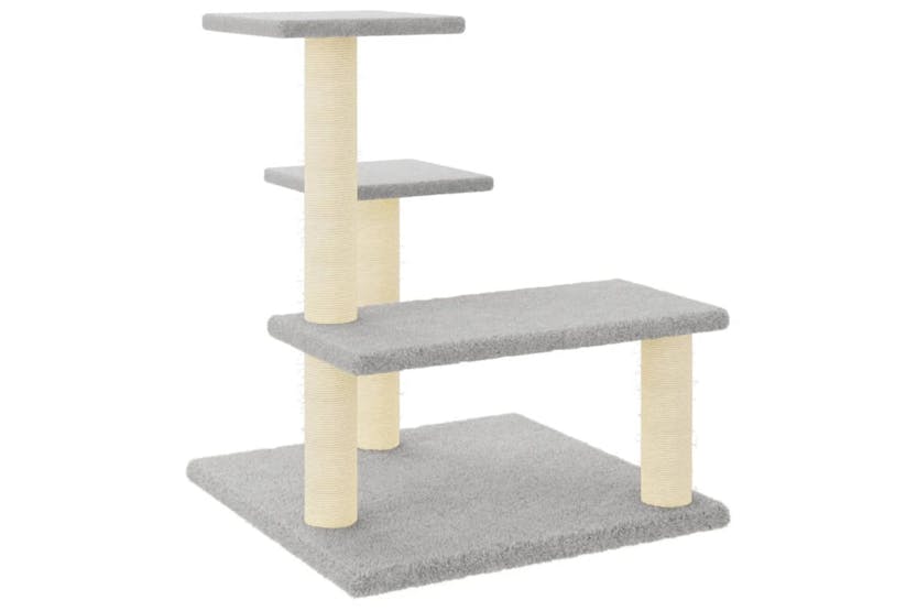 Cat Tree With Sisal Scratching Posts Light Grey 61 Cm Cat Tree With Sisal Scratching Posts Light Grey 61 Cm