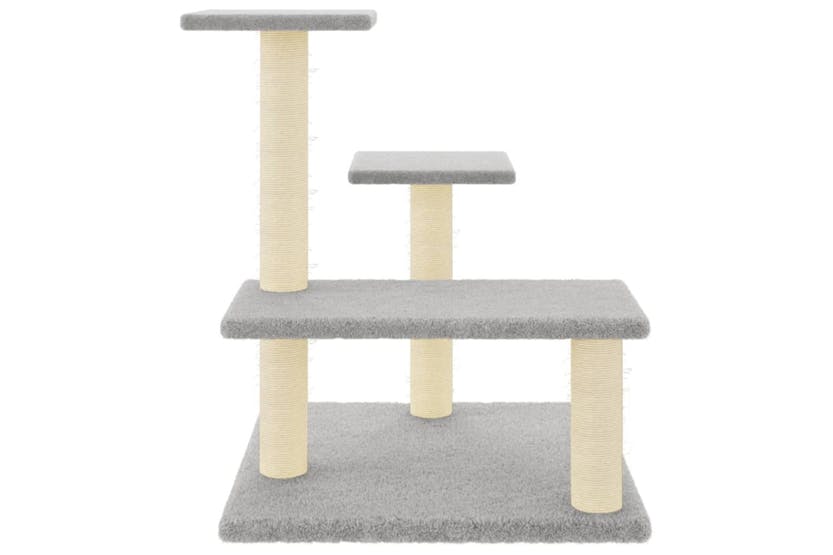 Cat Tree With Sisal Scratching Posts Light Grey 61 Cm Cat Tree With Sisal Scratching Posts Light Grey 61 Cm