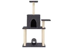 Cat Tree With Sisal Scratching Posts Dark Grey 122 Cm Cat Tree With Sisal Scratching Posts Dark Grey 122 Cm