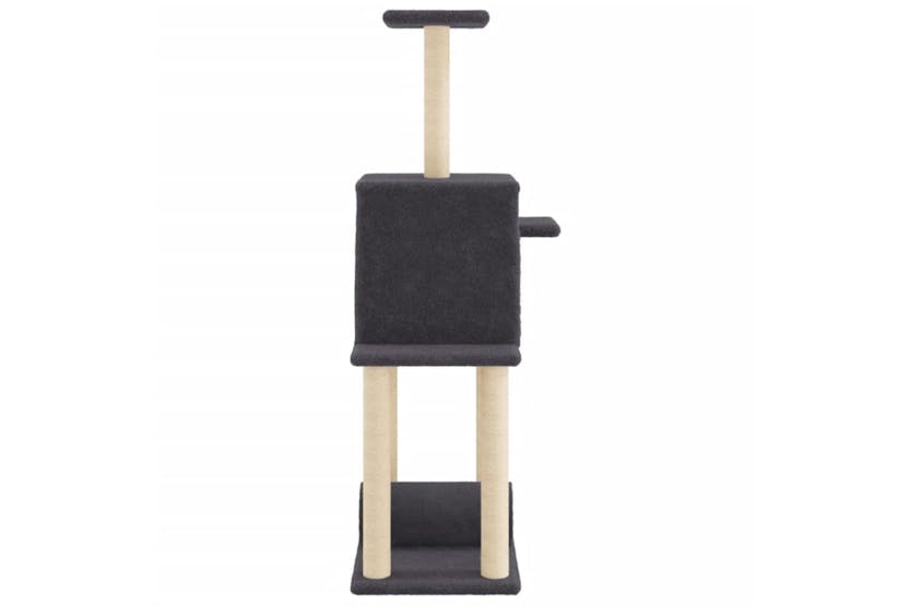 Cat Tree With Sisal Scratching Posts Dark Grey 122 Cm Cat Tree With Sisal Scratching Posts Dark Grey 122 Cm