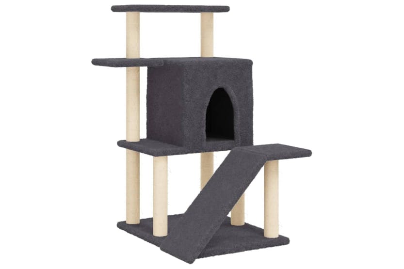 Cat Tree With Sisal Scratching Posts Dark Grey 97 Cm Cat Tree With Sisal Scratching Posts Dark Grey 97 Cm