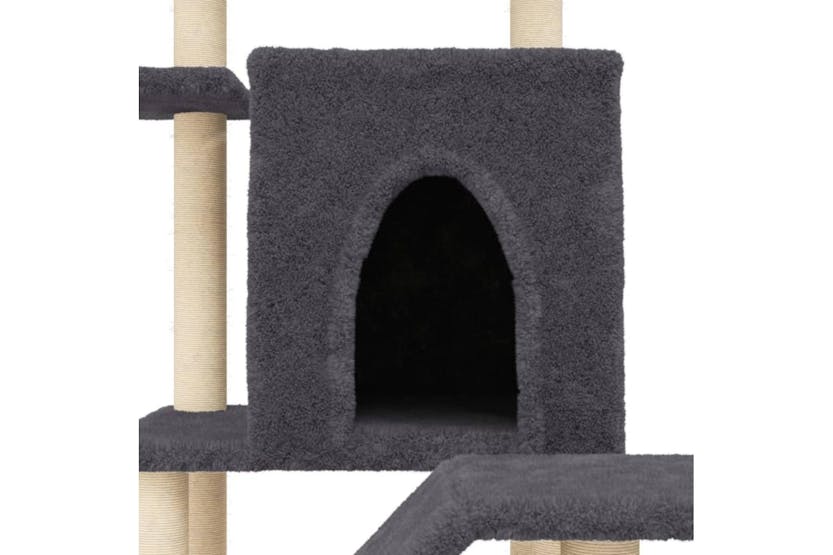 Cat Tree With Sisal Scratching Posts Dark Grey 97 Cm Cat Tree With Sisal Scratching Posts Dark Grey 97 Cm