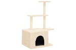 Cat Tree With Sisal Scratching Posts Cream 110 Cm Cat Tree With Sisal Scratching Posts Cream 110 Cm