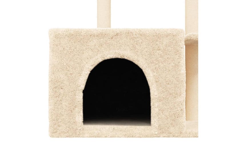 Cat Tree With Sisal Scratching Posts Cream 110 Cm Cat Tree With Sisal Scratching Posts Cream 110 Cm