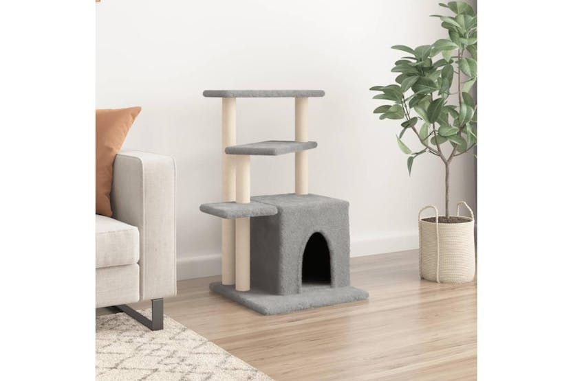 Cat Tree With Sisal Scratching Posts Light Grey 835 Cm Cat Tree With Sisal Scratching Posts Light Grey 835 Cm