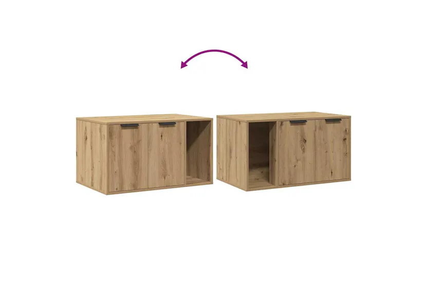 Cat Litter Box Enclosure Artisian Oak 80x50x45 Cm Engineered Wood Cat Litter Box Enclosure Artisian Oak 80x50x45 Cm Engineered Wood