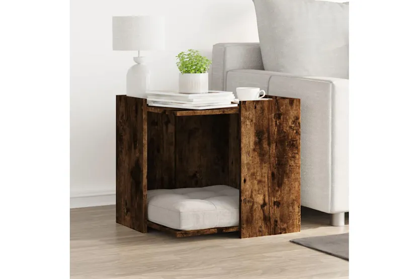 Cat Litter Box Enclosure Smoked Oak 53x53x51 Cm Engineered Wood Cat Litter Box Enclosure Smoked Oak 53x53x51 Cm Engineered Wood
