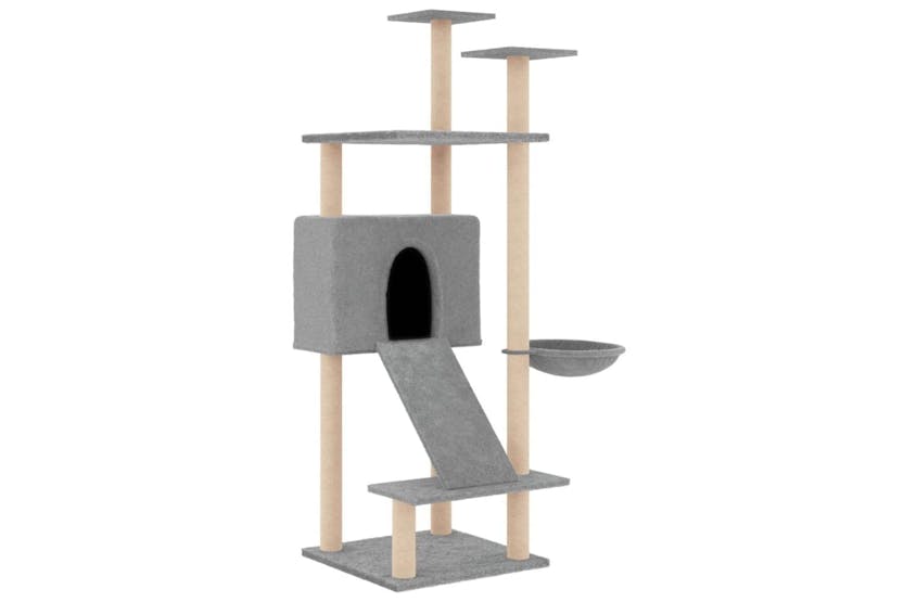 Cat Tree With Sisal Scratching Posts Light Grey 153 Cm Cat Tree With Sisal Scratching Posts Light Grey 153 Cm