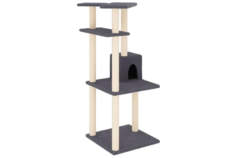 Cat Tree With Sisal Scratching Posts Dark Grey 123 Cm Cat Tree With Sisal Scratching Posts Dark Grey 123 Cm