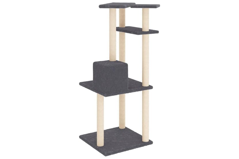 Cat Tree With Sisal Scratching Posts Dark Grey 123 Cm Cat Tree With Sisal Scratching Posts Dark Grey 123 Cm