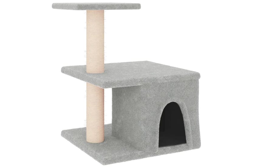 Cat Tree With Sisal Scratching Posts Light Grey 48 Cm Cat Tree With Sisal Scratching Posts Light Grey 48 Cm