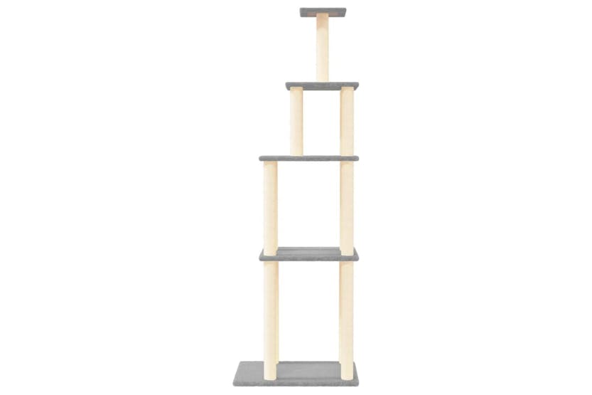 Cat Tree With Sisal Scratching Posts Light Grey 183 Cm Cat Tree With Sisal Scratching Posts Light Grey 183 Cm