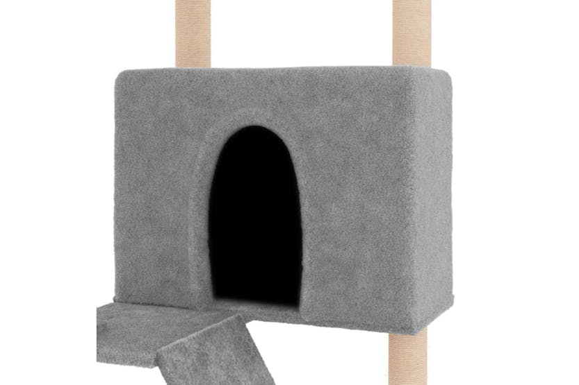Cat Tree With Sisal Scratching Posts Light Grey 143 Cm Cat Tree With Sisal Scratching Posts Light Grey 143 Cm