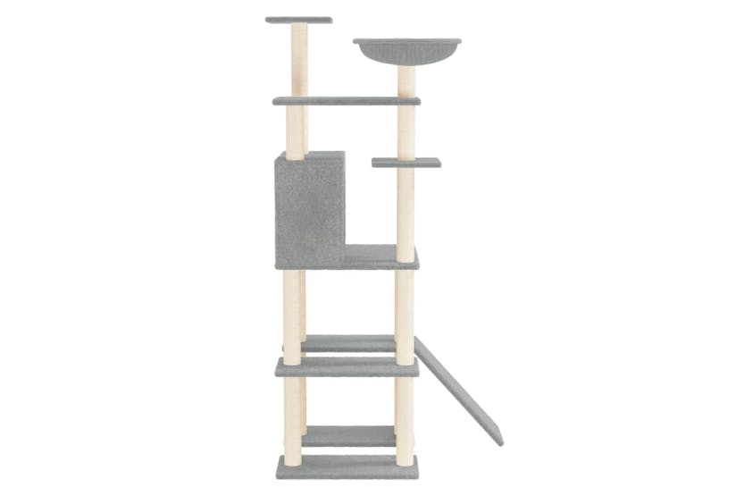 Cat Tree With Sisal Scratching Posts Light Grey 166 Cm Cat Tree With Sisal Scratching Posts Light Grey 166 Cm