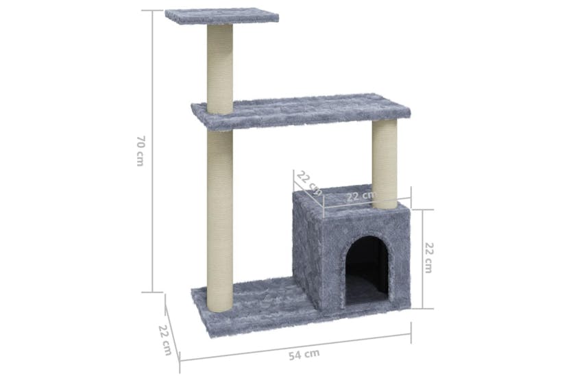 Cat Tree With Sisal Scratching Posts Light Grey 70 Cm Cat Tree With Sisal Scratching Posts Light Grey 70 Cm