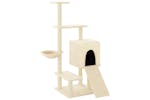 Cat Tree With Sisal Scratching Posts Cream 1305 Cm Cat Tree With Sisal Scratching Posts Cream 1305 Cm