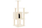 Cat Tree With Sisal Scratching Posts Cream 132 Cm Cat Tree With Sisal Scratching Posts Cream 132 Cm