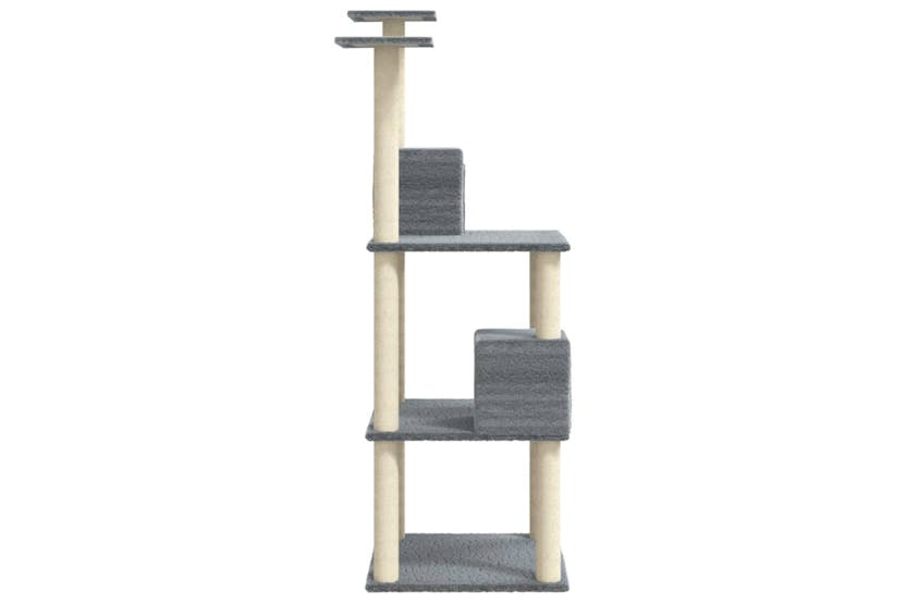Cat Tree With Sisal Scratching Posts Light Grey 141 Cm Cat Tree With Sisal Scratching Posts Light Grey 141 Cm